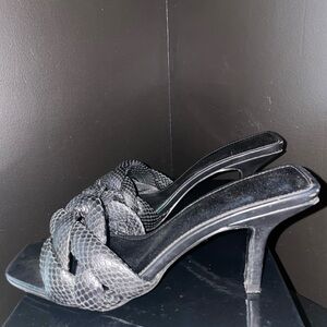 BCBGeneration Black Snakeskin Heels